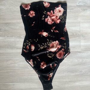 Urban Outfitters Black Velvet Bodysuit